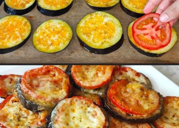 Auberginentörtchen mit Tomaten und Käse