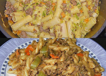 Curryrahm Nudeln mit Hackfleisch