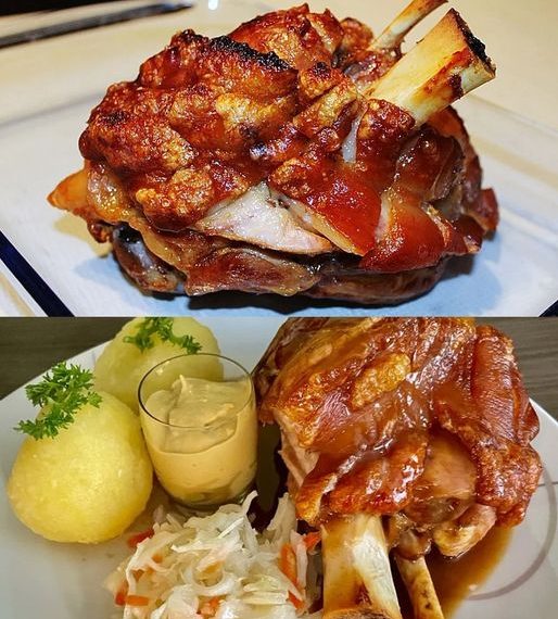 Knusprig gebratene Schweinshaxen