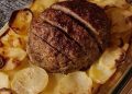 Hackbraten mit Kartoffeln in Sahne