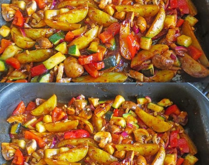 Mediterrane Kartoffel Gemüsepfanne