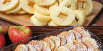 Gebackene Apfelringe in 5 MInuten in Pfanne gebacken