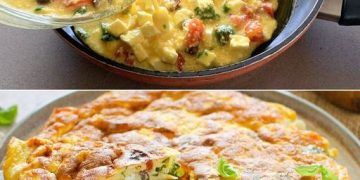 Griechisches Omelett: das Rezept für den zweiten Gang mit Feta, Kirschtomaten und Oliven