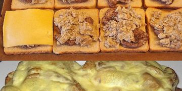 Jägertoast mit Käse überbacken, zum Sattessen !