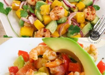 Garnelensalat mit Avocado und Mango