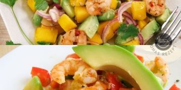 Garnelensalat mit Avocado und Mango