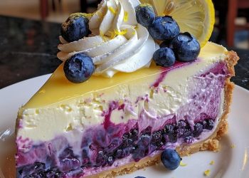 Dieser Zitronen-Blaubeer-Käsekuchen ist der cremige,