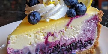 Dieser Zitronen-Blaubeer-Käsekuchen ist der cremige,