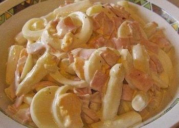 Spargelsalat mit Schinken und Ei