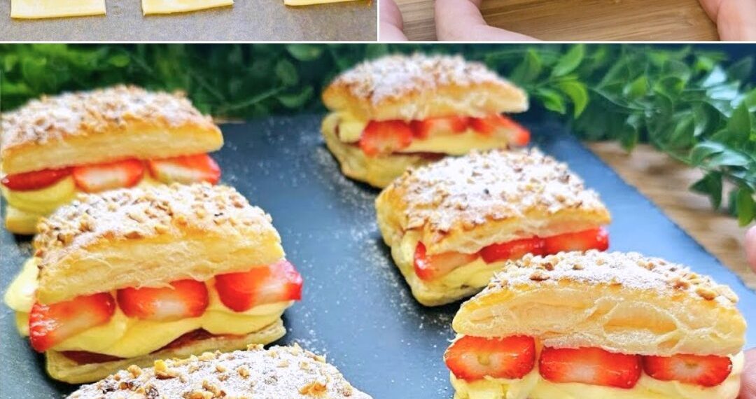 Erdbeer-Sahne-Quadrate: das Last-Minute-Dessert, das Sie begeistern wird