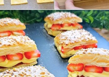 Erdbeer-Sahne-Quadrate: das Last-Minute-Dessert, das Sie begeistern wird