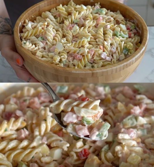 Nudelsalat mit leckere Geheimsoße, Einfach Perfekt!