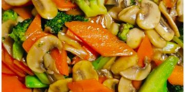 Gebackene Champignons mit Gemuse superschnell