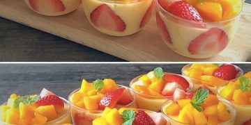 Leichtes Erdbeer-Mango Dessert, in 5 Minuten zubereitet
