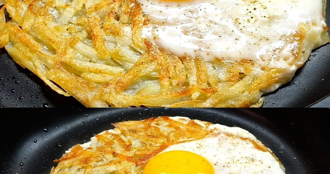 Knuspriger Kartoffelpuffer mit Ei