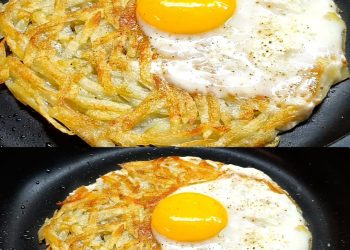 Knuspriger Kartoffelpuffer mit Ei