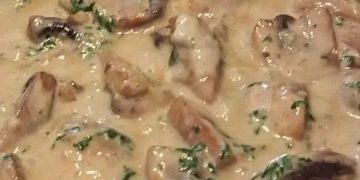 Champignons in leckere Knoblauch Rahmsoße