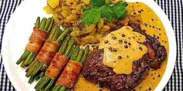 Rinderfilet mit grüner Pfeffersahnesoße