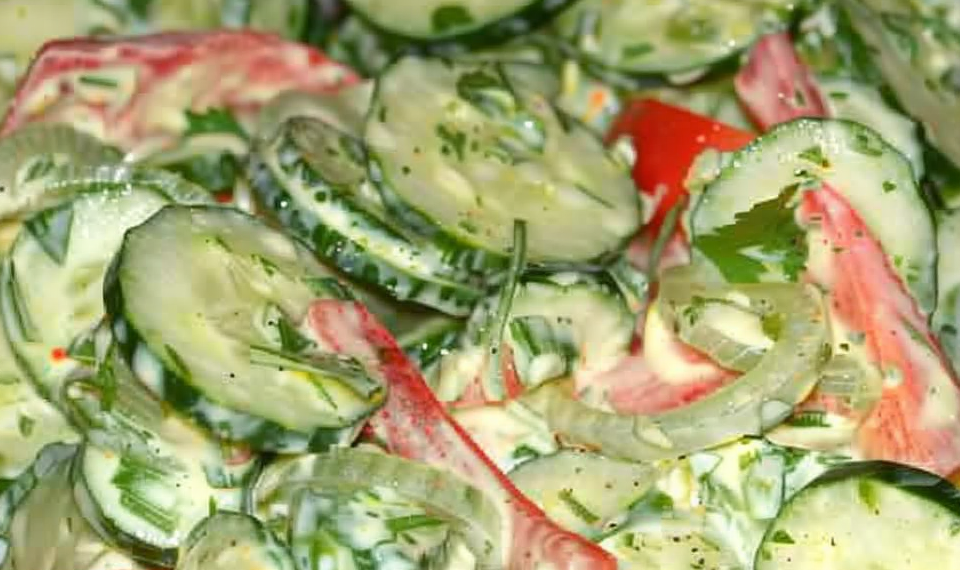 Paprika Gurken Salat Mit Joghurt Senf Dressing