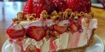 Ein Sommertraum ohne Backen: Erdbeer-Knusper-Käsekuchen