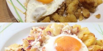 Bratkartoffeln Mit Wurst Und Spiegelei