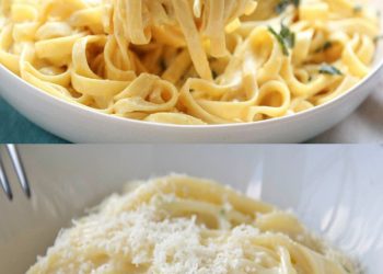 Nudeln in cremiger Knoblauch Käsesauce, blitzschnell zubereitet!