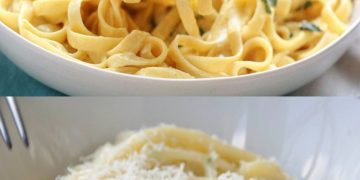 Nudeln in cremiger Knoblauch Käsesauce, blitzschnell zubereitet!