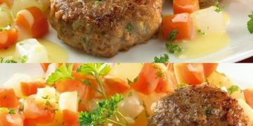 Frikadellen mit lecker Kohlrabi-Karotten-Gemüse