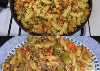 Curryrahm Nudeln mit Hackfleisch, am nächsten Tag schmeckt es noch besser