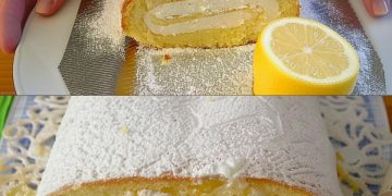 Erfrischende Biskuitrolle Mit Zitronen, Perfekt Für Den Sommer!