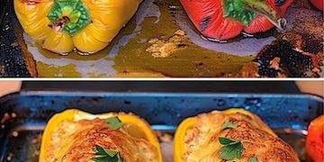 Mit Hühnchen Gefüllte Paprikaschoten Das Leckere Und Einfach Nachzukochende Rezept