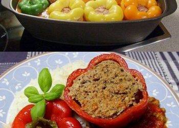 Gefüllte Paprika mit einer würzigen Soße