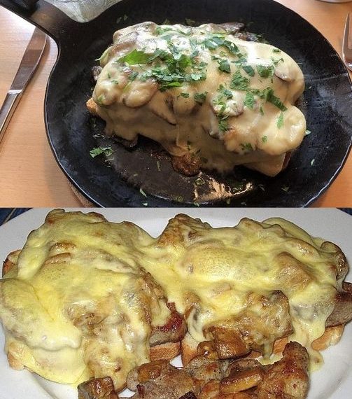 Jägertoast mit Käse, megalecker! 