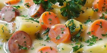 Kohlrabikartoffelmohrrübeneintopf Mlt Wiener Würstchen