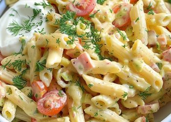 Nudelsalat Mit Joghurt Soße, Ich Werde Nie Müde Diesen Zu Essen!