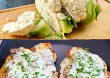 Blumenkohlsteak mit Pilzbelag