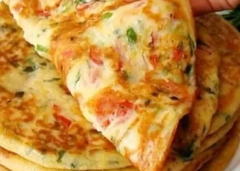 Schnelle Knoblauch Pfannkuchen mit Käse