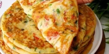 Schnelle Knoblauch Pfannkuchen mit Käse