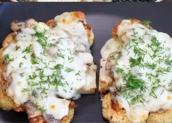  Blumenkohlsteak mit Champignons!