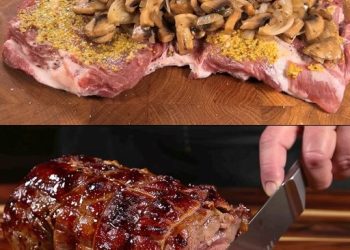 Gebackener Schweinenacken mit Pilzen und Kartoffeln