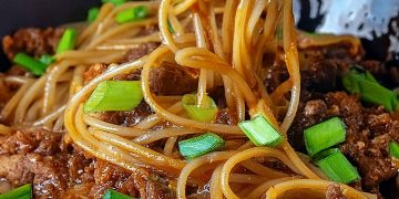 Hammermässig lecker, Mongolische Hackfleisch-Nudeln!