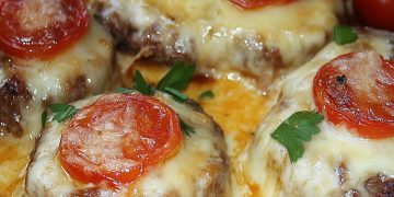 Leckere Hackfleischnester mit Gouda und Tomaten