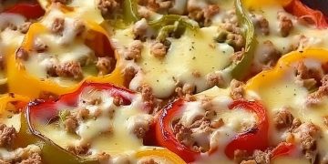 Gefüllter Paprika-Auflauf für jede Jahreszeit, ein absoluter Hingucker!