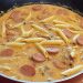 Würstchen Senf Gulasch mit Penne
