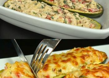 Gefüllte Zucchini-Boote