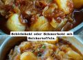Schichtkohl oder Schmorkohl mit Salzkartoffeln.