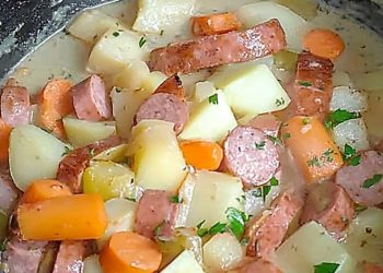 Kohlrabieintopf mit Wurst schnell und preiswert