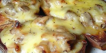 Jägertoast mit Käse überbacken, zum Sattessen