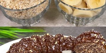 Bananen-Haferflocken-Schokoladenkuchen mit Walnüssen