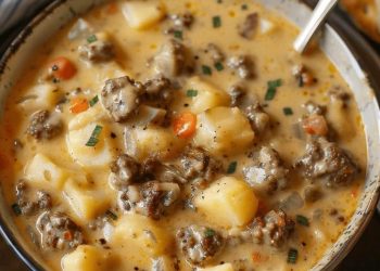 Hamburger Suppe mit 500g Hackfleisch macht lange satt, schnell zubereitet!